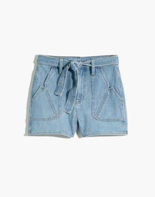 tie jean shorts