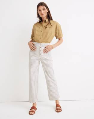 madewell striped wide leg pants