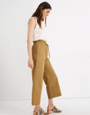Poplin Smocked Huston Pull-On Crop Pants in null image 2