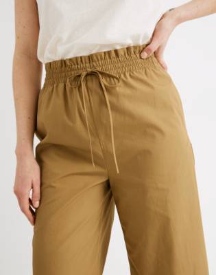 Poplin Smocked Huston Pull-On Crop Pants in null image 4