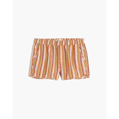  Linen-Cotton Pull-On Shorts in Rainbow Stripe