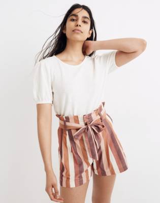 paperbag striped shorts