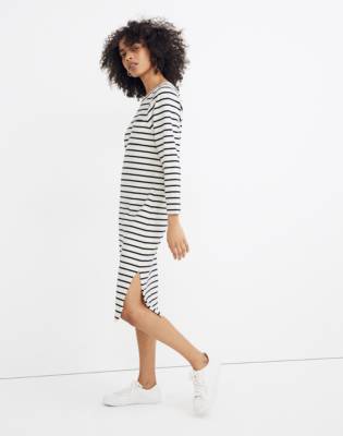 madewell striped midi dress