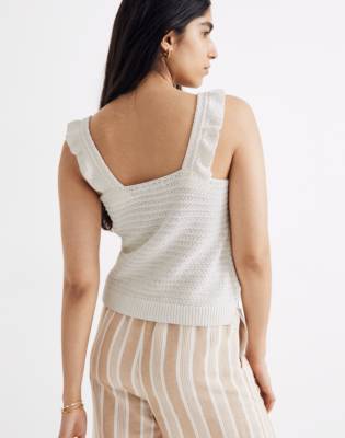 madewell ruffle crochet sweater tank