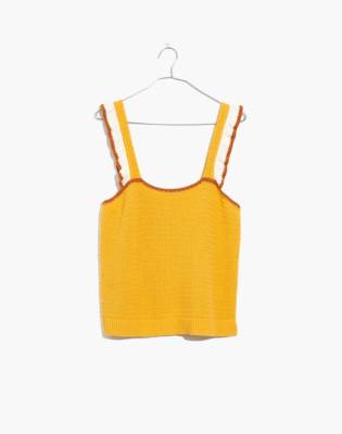 madewell ruffle crochet sweater tank
