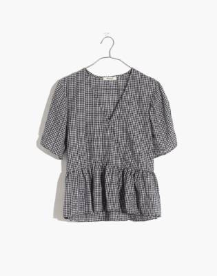 gingham peplum top