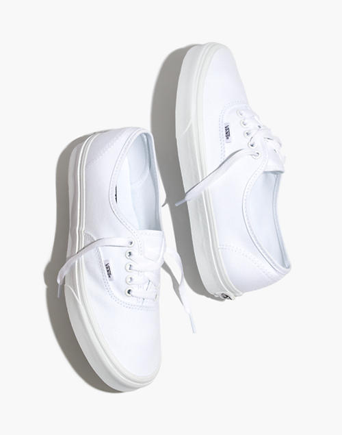 Maleri Tentacle Entreprenør Vans® Unisex Authentic Lace-Up Sneakers in White Canvas