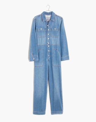 denim jumpsuit tie waist