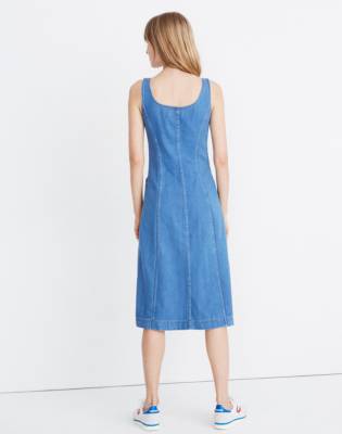 madewell denim button front dress