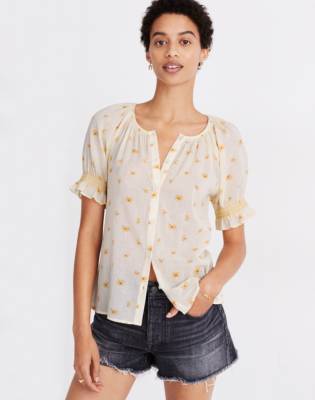 madewell smocked top