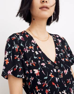 madewell floral button front easy dress