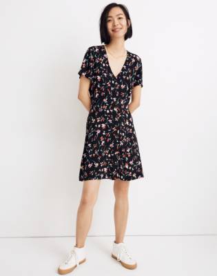 floral button front dress