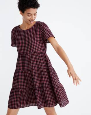 short gingham dress