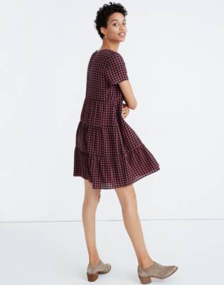 madewell gingham wrap mini skirt