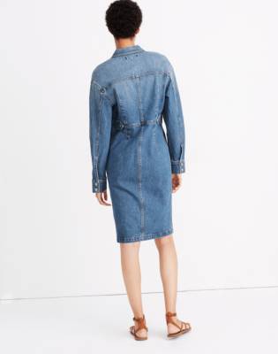 madewell denim structured shirtdress