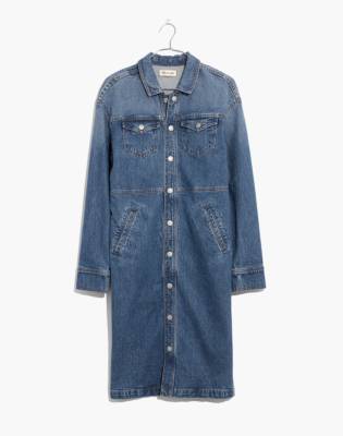 madewell denim structured shirtdress