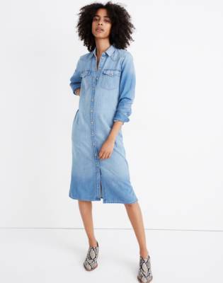 western midi denim dress