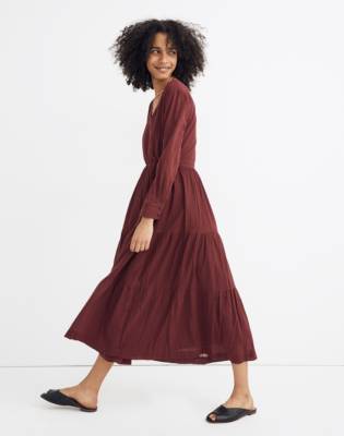 cinched waist midi dress