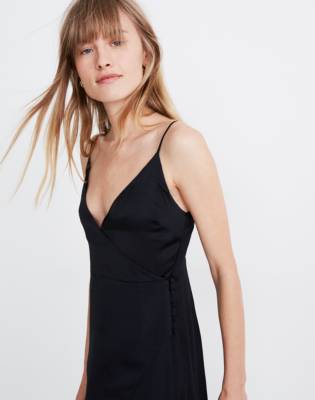 side button wrap dress