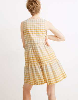 yellow button front dress