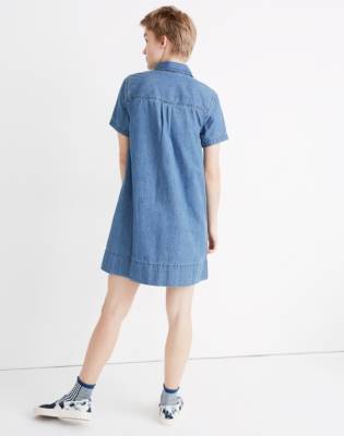 short sleeve denim shirt dress