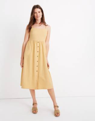 button up cami midi dress