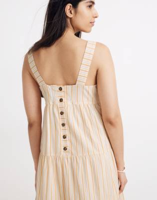 madewell stripe satin midi dress