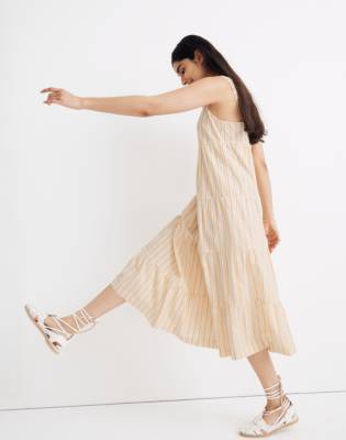 madewell striped midi dress