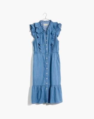 ruffle tiered midi dress