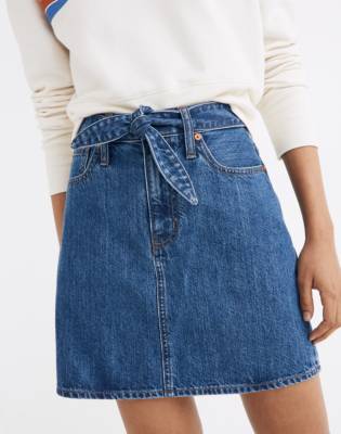 denim tie skirt