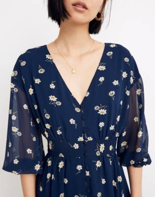 madewell floral button front easy dress