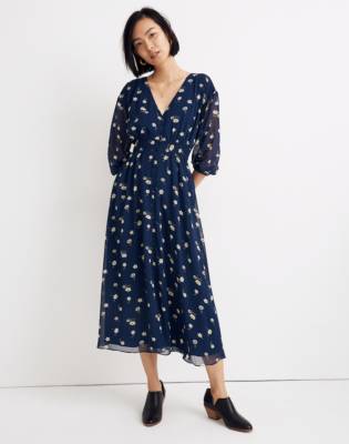 button front midi dress with sleeves