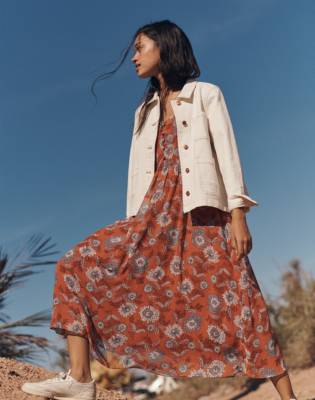 midi dress button front