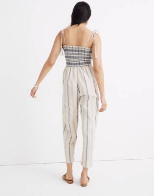 madewell smocked crop jumpsuit