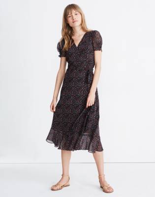 madewell floral wrap dress