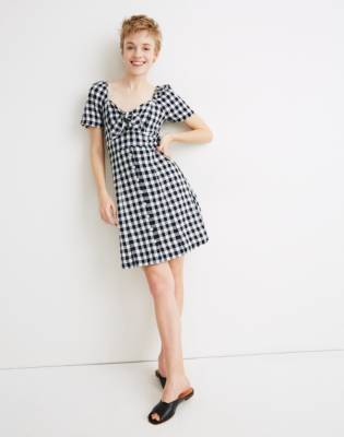 gingham swing dress