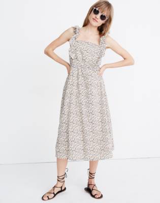 madewell ruffle strap dress