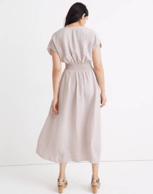 midi linen dress with sleeves