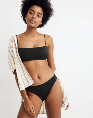 bandeau swim top with straps