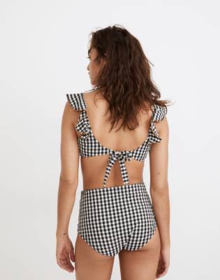 gingham swim top