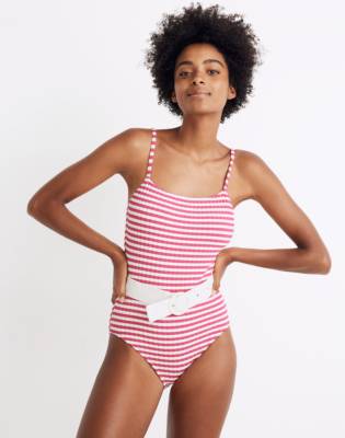 nina belted one piece swimsuit