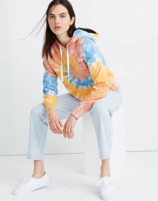 madewell tie dye crop sweatshirt