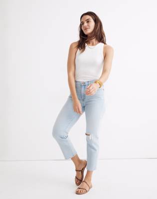 mid rise classic straight jeans