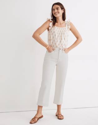 madewell slim wide leg crop jeans