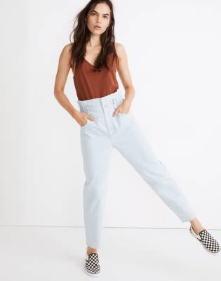 madewell denim paperbag pants