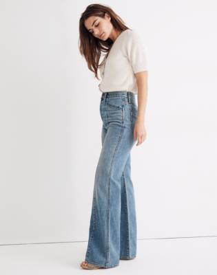 seamed flare jeans