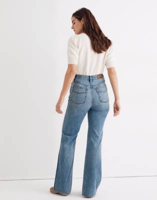 seamed flare jeans