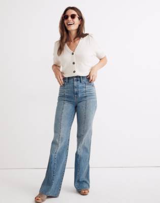 seamed flare jeans