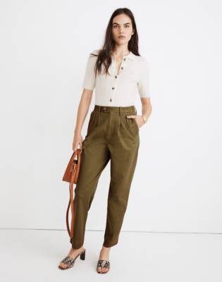 wide leg tapered pants