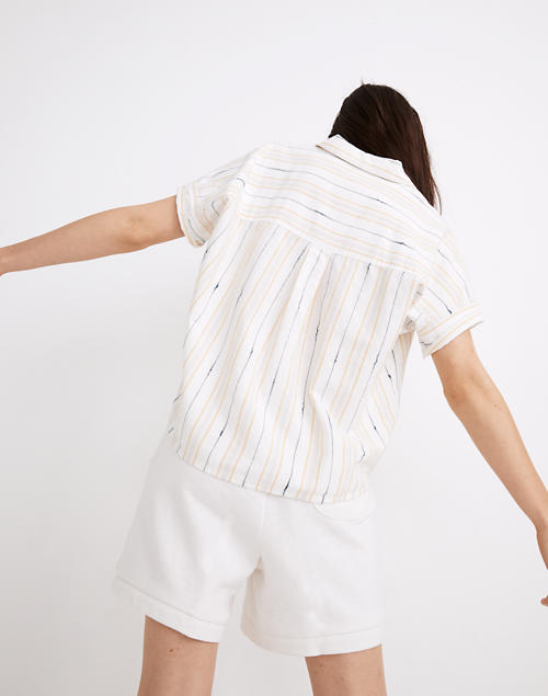 Park Popover Shirt in Textured Stripe